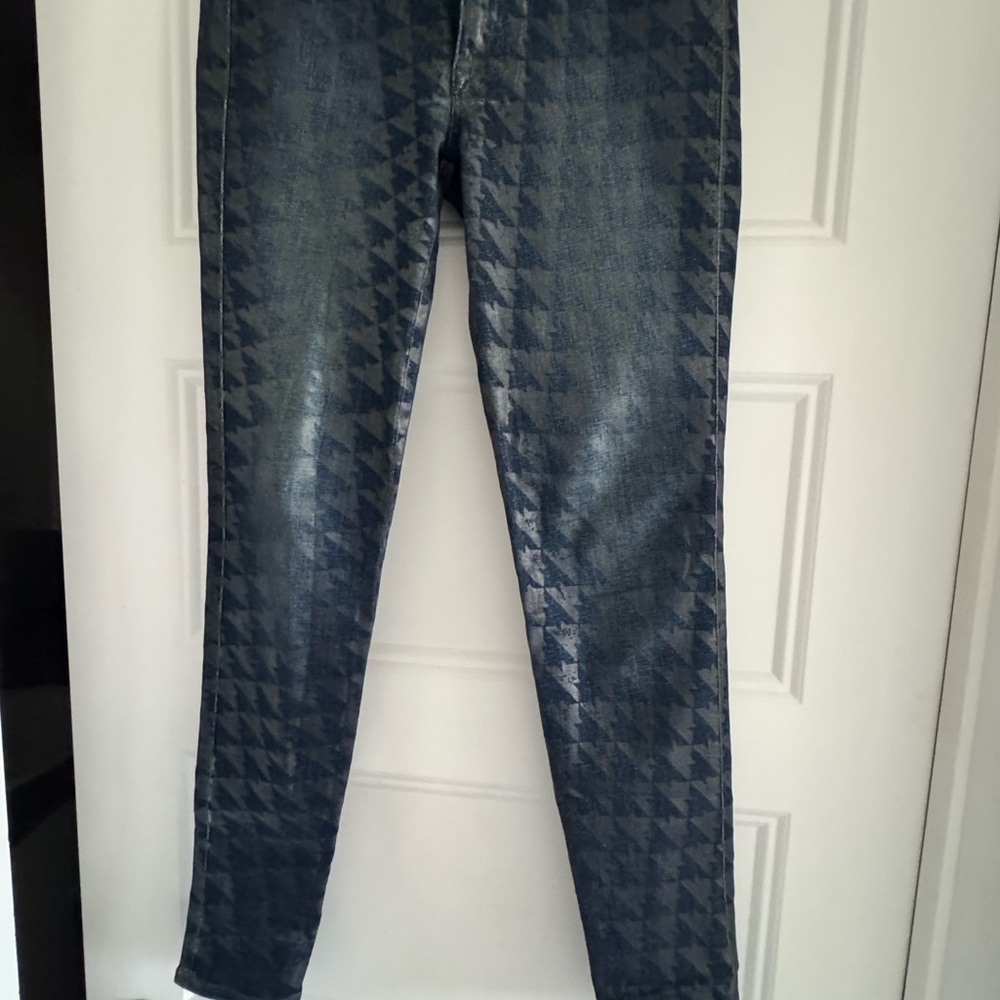 Genetic Denim Blue Houndstooth Skinny Jeans